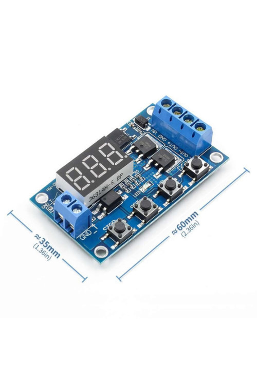 Zamanlayıcı Timer Dual Mosfetli Gecikmeli Başlangıç 2 Zaman Ayarlı 3 Hane 7 Segment