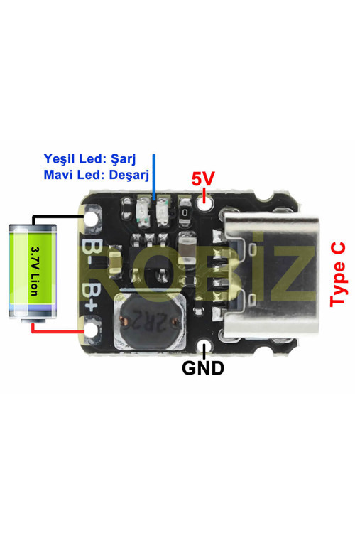 Tp4057 Module Mini Devremarkt Tp4057 Type C Pil Şarj Deşarj Modülü Mini Powerbank Devresi ...