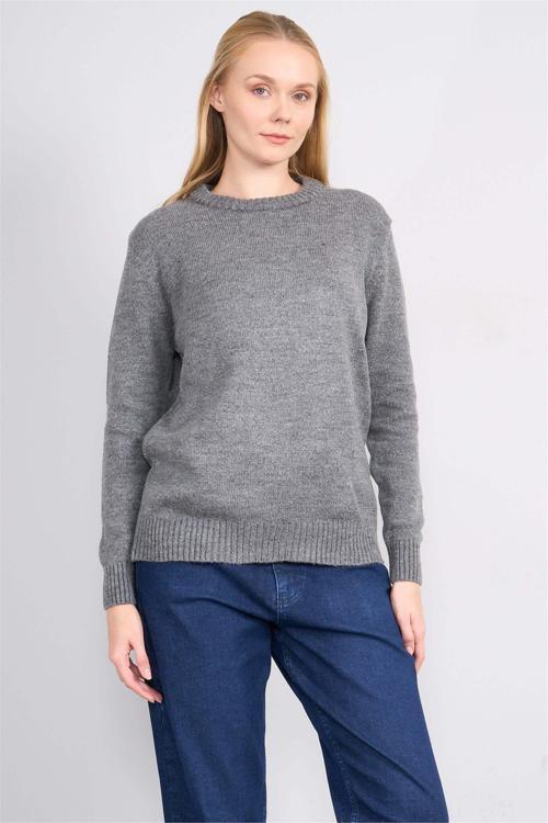 Çetinkaya Fithit 8631 Kadın Bisiklet Yaka Akrilik Triko Kazak Koyu Gri