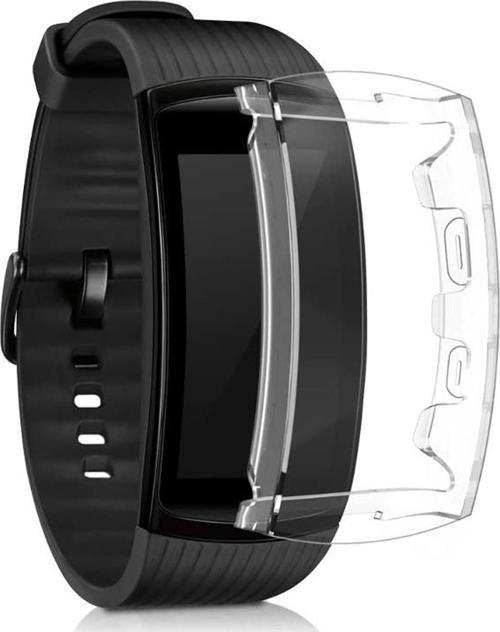 Samsung Gear Fit 2 Pro Kılıf 360 Full Round Soft Silicone Şeffaf