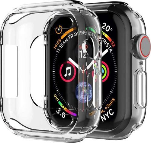 Apple Watch SE 44mm Kılıf 360 Full Round Soft Silicone Şeffaf