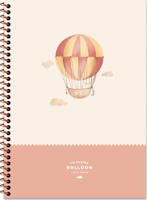 Çizgili Spiralli Sert Kapak Defter La Plume Balloon Turuncu 20 x 28 cm