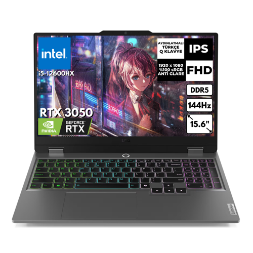 LOQ 15IAX9 i5-12600HX 32 GB 1 TBSSD 6GB RTX3050 15.6" 144Hz FHD Windows 11 Pro Gaming Laptop 83GS00P5TRAT63