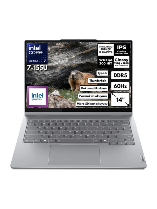 ThinkBook 14 G4 Ultra 7 155U 8-GBDDR5 2 TBSSD Intel Graphics 14" WUXGA Windows 11 Pro İkisi Bir Arada Notebook 21MX002VTRAT44