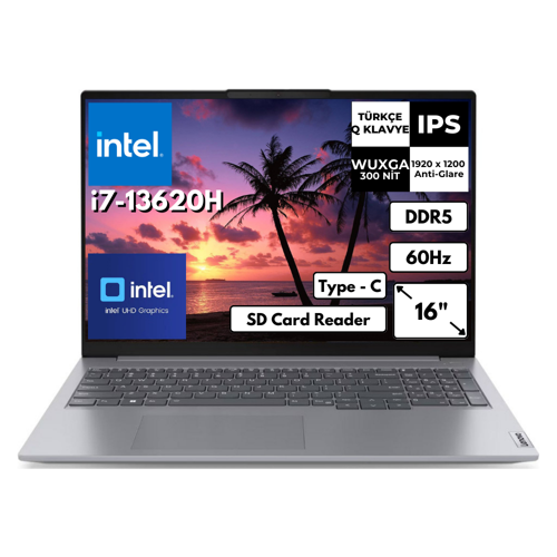 Thinkbook 16 Gen 6 i5-13420H 32 GB 4 TBSSD UHD Graphics 16" WUXGA FreeDos Notebook 21KH00SXTRAT10