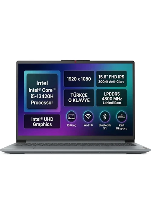 IdeaPad Slim 3 Intel Core i5 13420H 8-GBDDR5 256 GB SSD Windows 11 Home 15.6" FHD Taşınabilir Bilgisayar 83EM00C7TRAT10