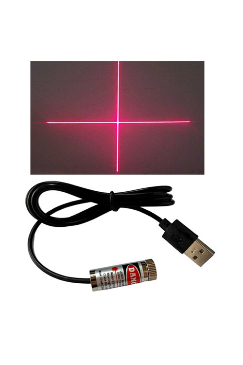 Usb Kablolu 5Mw 650Nm Kırmızı Artı Lazer Modül 1 Metre Kablo Lens İle Odak Ayarlı 12Mm Çap