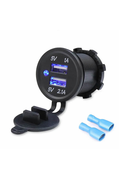 Su Geçirmez Çift Usb Çıkış Güç Kaynağı 12V/24V To 5V 1A 2.1A Otomobil Motosiklet Tekne Araç Şarj