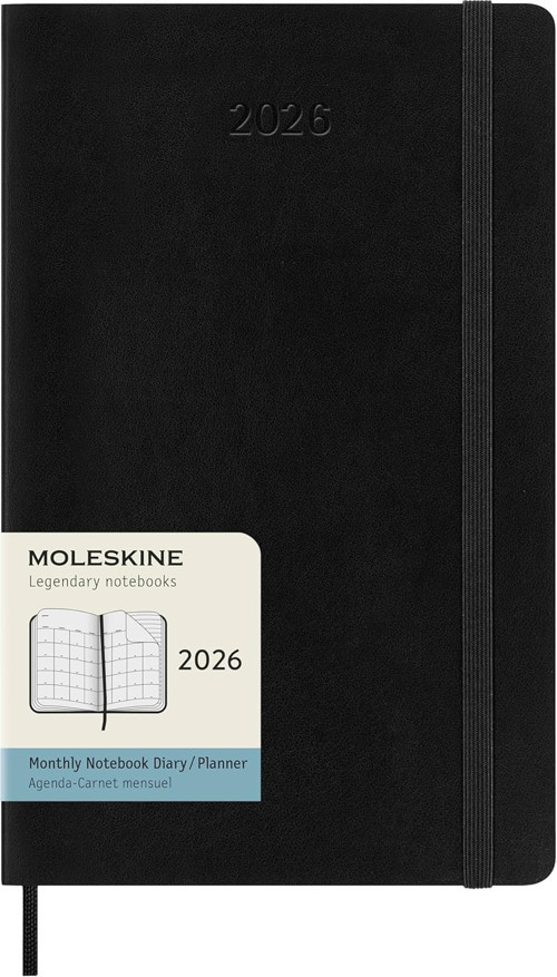 Moleskine 12 Ay Aylik Ajanda L Boy Yumuşak Kapak Siyah