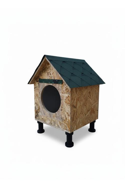 Kedi 🐱 Evi Yuvası Çatılı Su Geçirmez Yüksek Ayaklı 36X30X45 Cm Kurulu Gönderim