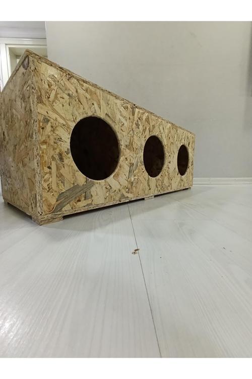 3 Lü Kedi Kulübesi Kedi Yuvası Evi 90 X 36 X 30 Cm