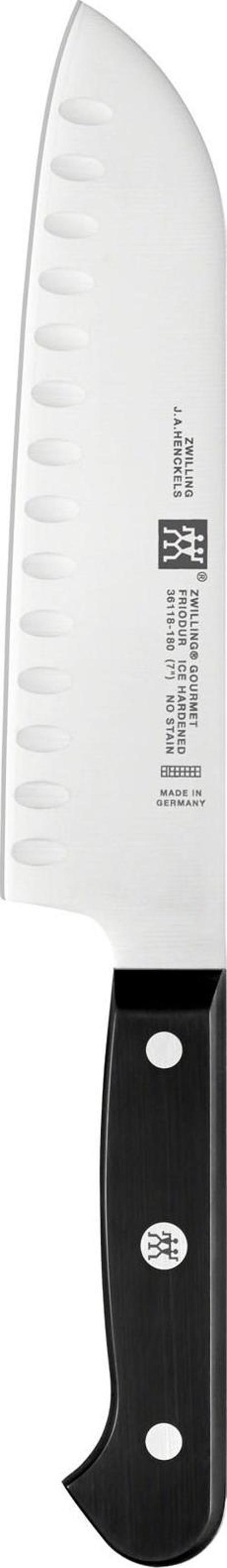 361181810 Gourmet Oluklu Siyah Santoku Bıçağı