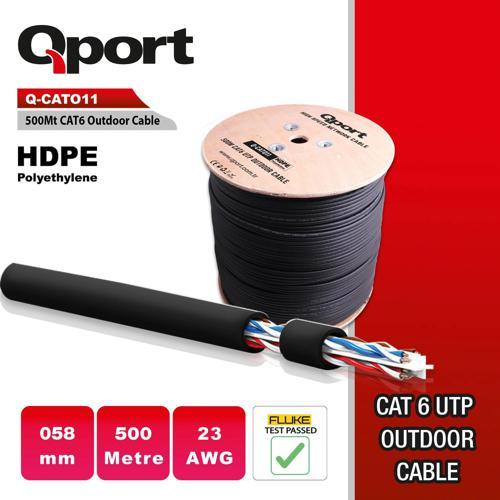 Q-cato11 500m Cat6 Dış Ortam Siyah 23awg,058