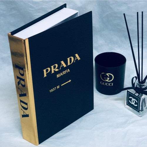 Dekoratif Kitap Kutusu Prada Siyah-Gold