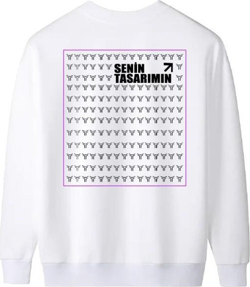 Ön Arka Üç İplik Biskilet Yaka Sweatshirt