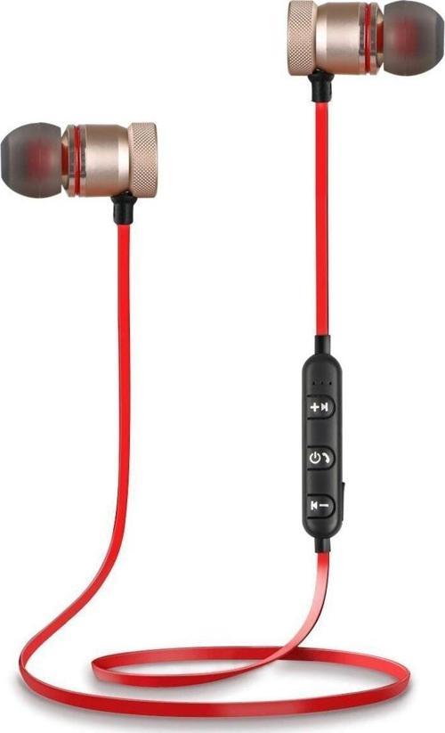 Sport Kablosuz Kırmızı Mıknatıslı Bluetooth Kulaklık