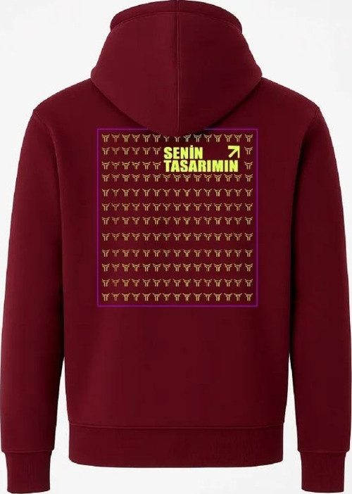 Arka Tam Fermuarlı Kapüşonlu SweatShirt