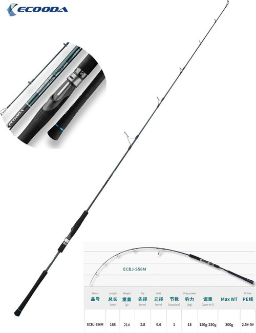Cyan Blue 168cm 150-250g Speed Jigging