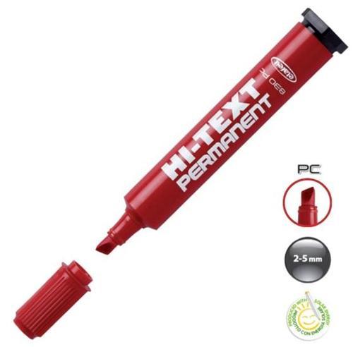 Hı-Text Permanent Kalem Kesik Uçlu Kırmızı - 2 adet