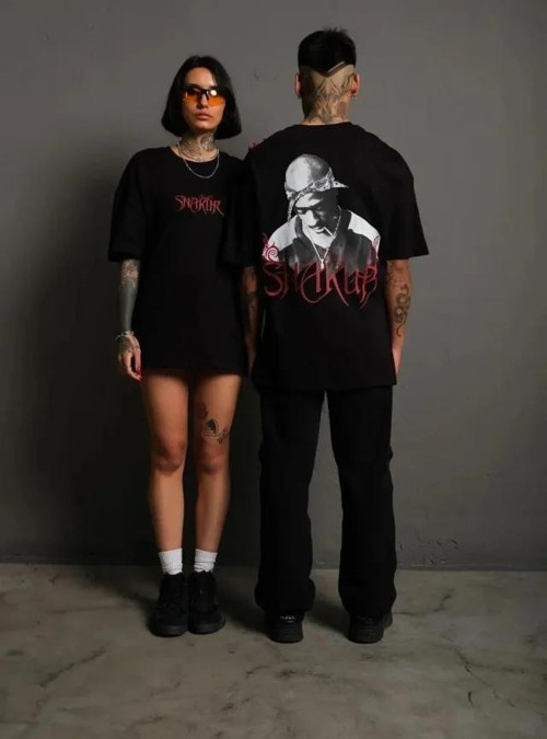 Erkek Oversize Tişört – Beyaz 24/1 Penye Kumaş, Bisiklet Yaka, Ön Arka Baskılı, Streetwear Tarzı Ra
