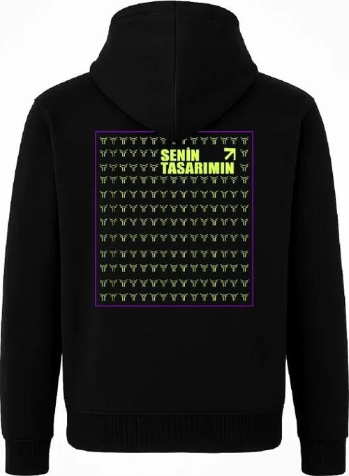 Arka Tam Fermuarlı Kapüşonlu SweatShirt