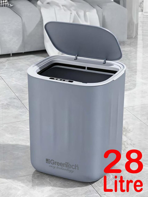 Sensörlü 28 Litre Çöp Kovası (Şarj Edilebilir Lityum Pilli) / GT-SC07 GRİ