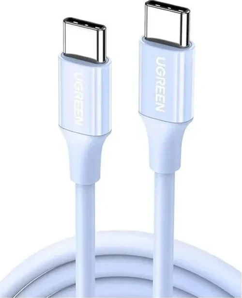 USB-C 60W 3A QC PD Hızlı Şarj Kablosu, 1 Metre, Mavi, 25310