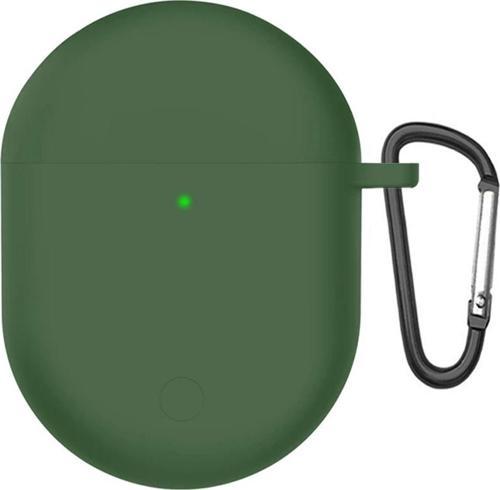 Xiaomi Redmi Buds 4 Kılıf Askılı Mat Silikon Koyu Yeşil