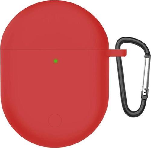 Xiaomi Redmi Buds 4 Kılıf Askılı Mat Silikon Kırmızı