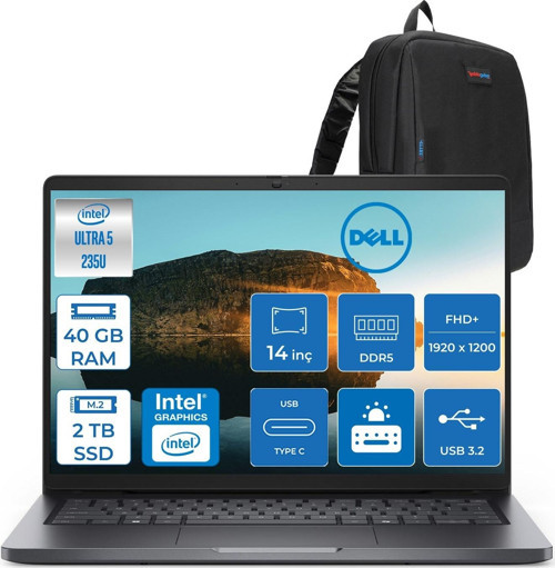 Pro 14 Intel Core Ultra 5 235U 4.9ghz 40GB Ddr5 2tb SSD Freedos Intel® Aı Boost 14 Inç IPS Fullhd+ (1920X1200) Taşınabilir Bilgisayar PC14250BTO113F19 + Zetta Çanta