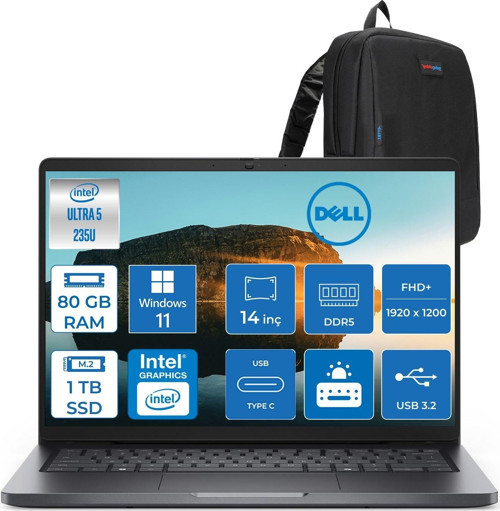 Pro 14 Intel Core Ultra 5 235U 4.9ghz 80GB Ddr5 1tb SSD Windows 11 Pro Intel® Aı Boost 14 Inç IPS Fullhd+ (1920X1200) Taşınabilir Bilgisayar PC14250BTO113P33 + Zetta Çanta