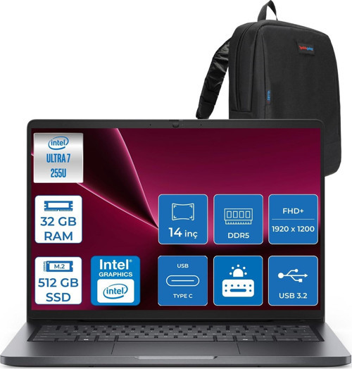 Pro 14 Intel Core 7 255U 32GB Ddr5 512GB SSD Intel Graphics 14" Fhd+ IPS 300NITS Ubuntu Taşınabilir Bilgisayar PC14250BTO107F09 + Zettaçanta