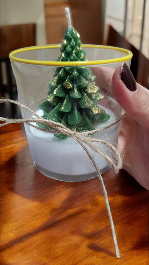 Luluyen New Year Yılbaşı Çam Ağacı Bardak Mum