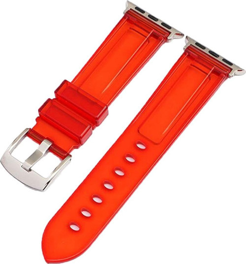 Apple Watch 38-40-41mm KRD-23 Transparent Kırmızı Kordon
