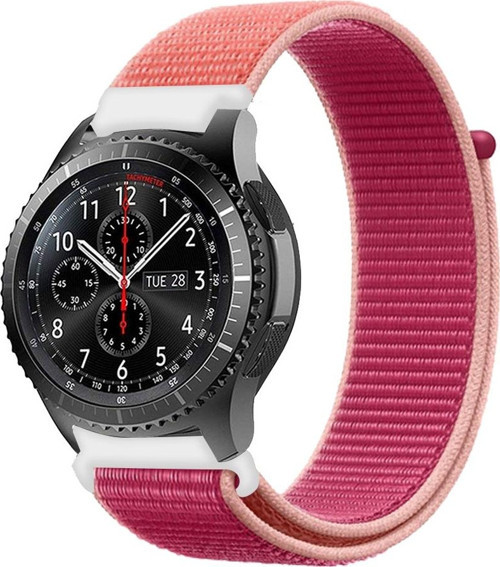 Huawei Watch 22mm KRD-03 Hasır Vişne Kordon