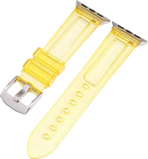 Apple Watch 38-40-41mm KRD-23 Transparent Sarı Kordon