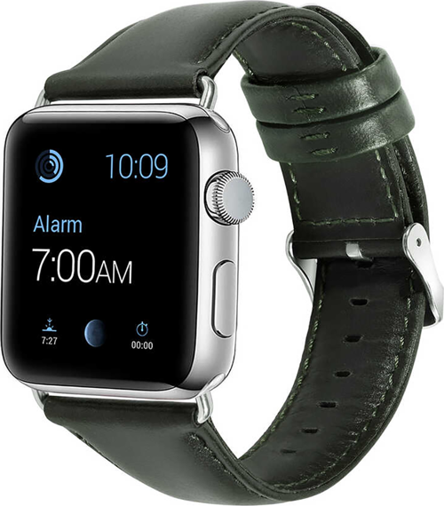 APPLE WATCH 38-40-41MM KRD-10 DERİ YEŞİL KORDON
