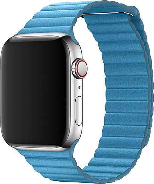 APPLE WATCH 42-44-45-46-49MM KRD-06 DERI BÜKME MAVİ KORDON