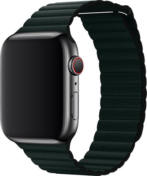 APPLE WATCH 38-40-41MM KRD-06 DERI BÜKME KOYU YEŞİL KORDON