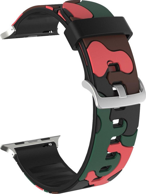 Apple Watch 38-40-41mm KRD-24 Kamuflaj Kırmızı Kordon