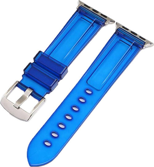 Apple Watch 42-44-45-46-49mm KRD-23 Transparent Mavi Kordon