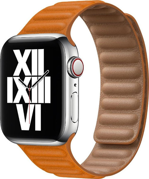 Apple Watch 38-40-41mm KRD-14 Deri Turuncu Kordon