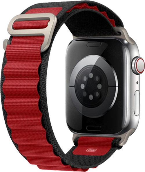 APPLE WATCH 38-40-41MM KRD-26 ALPINE ÇİFT RENKLİ BORDO KORDON