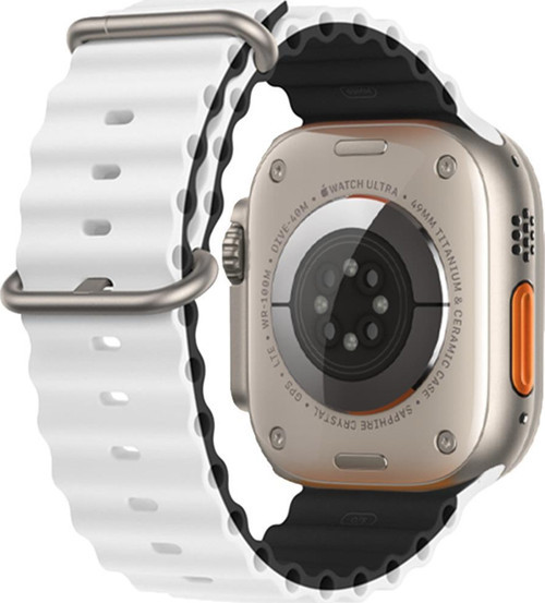 APPLE WATCH 42-44-45-46-49MM KRD-28 OCEAN ÇİFT RENKLİ BEYAZ KORDON