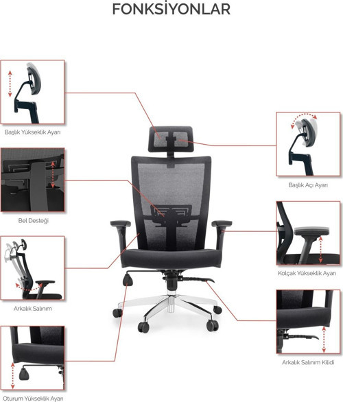 Ivo Office Vintage Ofis Koltuğu - Sandalyesi | Çalışma Koltuğu | Yönetici Koltuğu 4