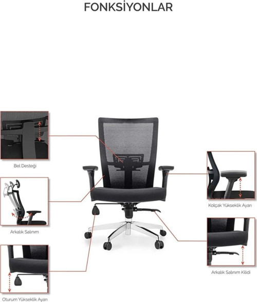 Ivo Office Vintage Toplantı Koltuğu | Çalışma Koltuğu | Ofis Koltuğu | Yükseklik Ayarlı Kolçak 3
