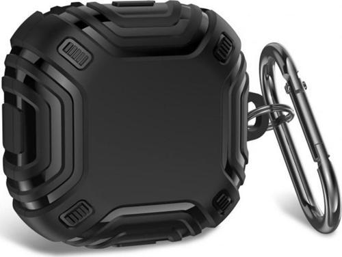 Samsung Galaxy Buds FE Kılıf Military Darbe Emici + Askılık Siyah