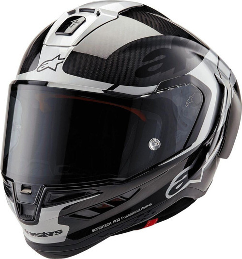 Supertech R10 Carbon Element Spor Motosiklet Kaskı Siyah Gümüş
