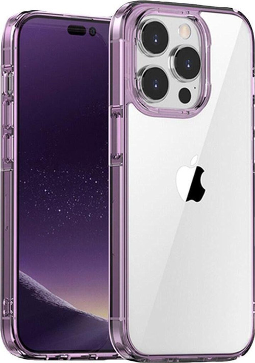 ELIT CRYSTAL IPHONE 15 PRO ŞEFFAF MOR KAPAK