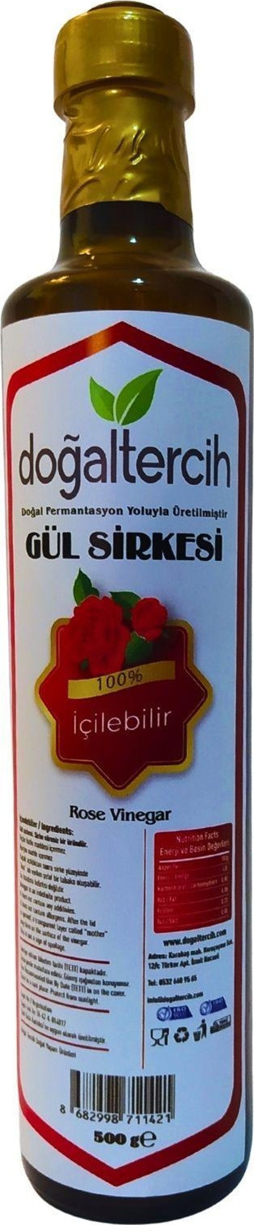 Doğaltercih İçilebilir Doğal Fermantasyon Gül Sirkesi 500 ML